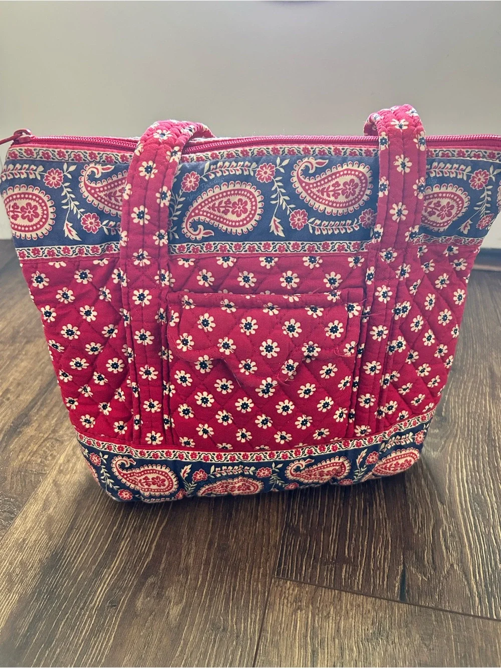Vera Bradley Red Paisley & Floral Quilted Tote